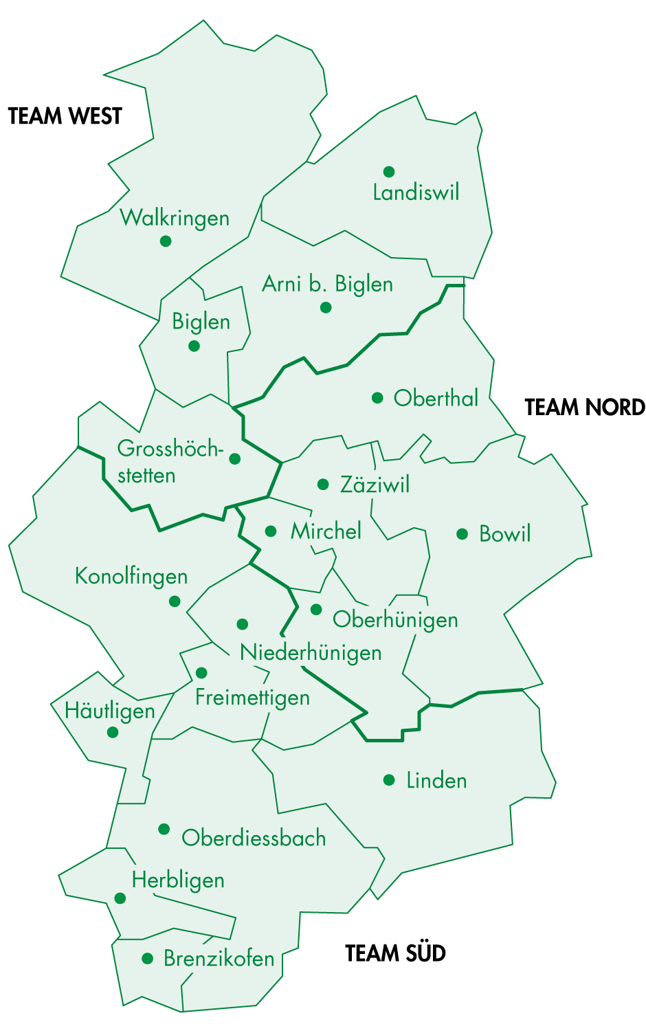 Einzugsgebiet Karte der Region Konolfingen